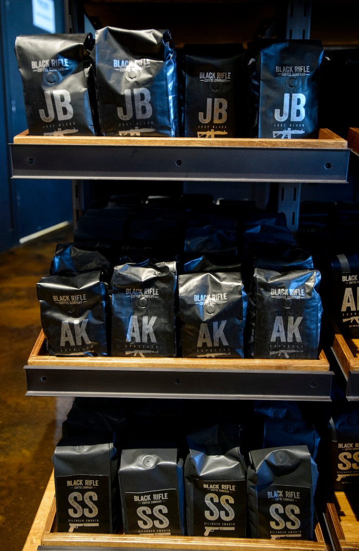 (Steve Griffin  |  The Salt Lake Tribune) The Black Rifle Coffee Company retail store in Salt Lake City Monday November 13, 2017.