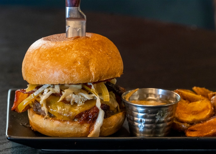 (Rick Egan | The Salt Lake Tribune)  Slow Burn Burger at Neutral Ground, Tuesday, Aug. 30, 2022.