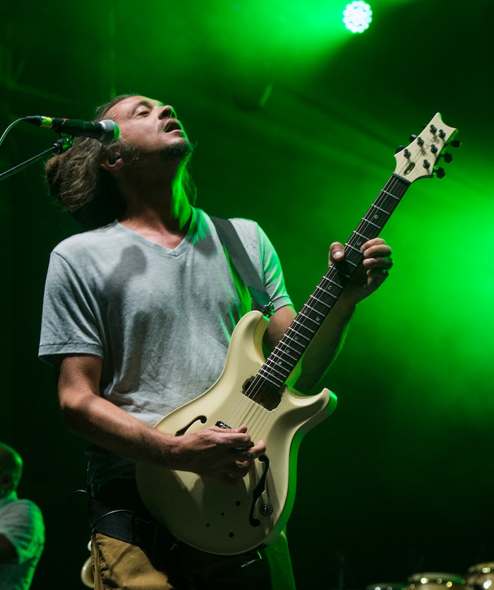 (Rick Egan  |  The Salt Lake Tribune)     SOJA plays the Reggae Rise Up Music Festival at the Rivers Edge near Heber City, Sunday, Aug. 26, 2018.