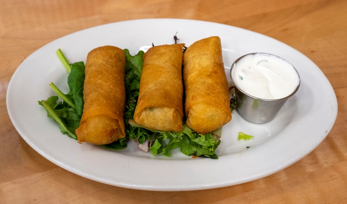 (Rick Egan | The Salt Lake Tribune)  Crispy Potato Spring Rolls at Sydney's restaurant, in Mantua, on Tuesday, Aug. 17, 2021.