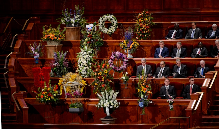 (Steve Griffin  |  The Salt Lake Tribune) during funeral services for LDS Church President Thomas S. Monson at the Conference Center in Salt Lake City Friday January 12, 2018.