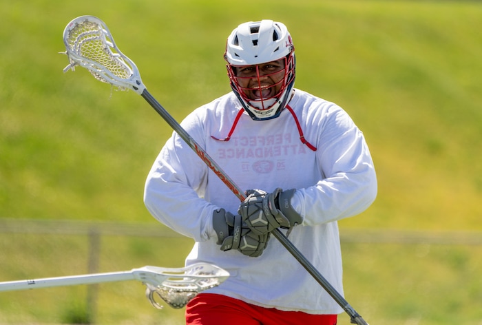 (Rick Egan | The Salt Lake Tribune)  Tui Tonga at East youth lacrosse practice, on Wednesday, June 22, 2022.