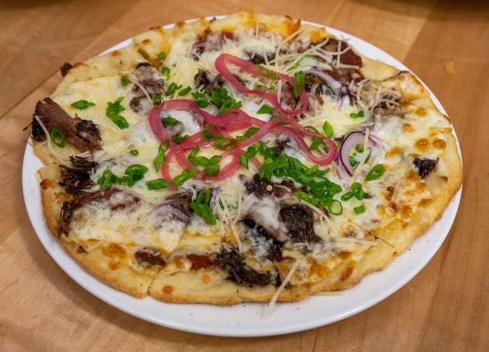 (Rick Egan | The Salt Lake Tribune)  The Barbecue Pizza, at Sydney's restaurant, in Mantua, on Tuesday, Aug. 17, 2021.