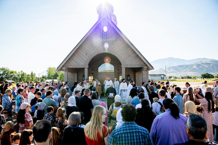 (Isaac Hale | Special to The Tribune) Priests, deacons and subdecacons take part in a consecration service for St. Xenia Orthodox Church in Payson on Saturday, July 16, 2022.
