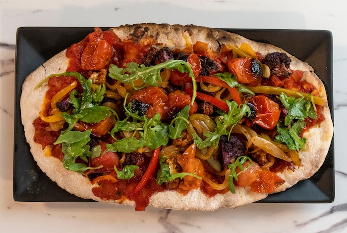 (Rick Egan | The Salt Lake Tribune)  Vegetarian Flat Bread at Neutral Ground, Tuesday, Aug. 30, 2022.