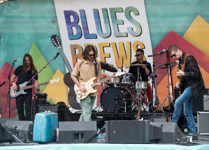 (Rick Egan  |  The Salt Lake Tribune)   The band Night Marcher performs, at the Blues, Brews & BBQ festival at Snowbasin resort,  Sunday, Sept. 23, 2018.